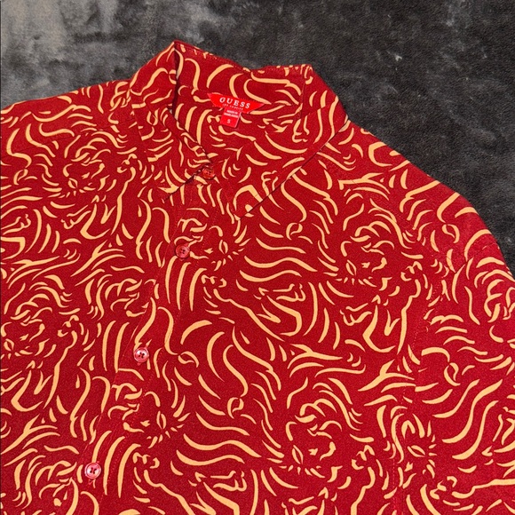 Guess Graffitti Print Button-Up Slim Fit Shirt - S - Picture 2 of 2